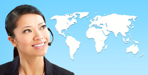 Overseas call center world map