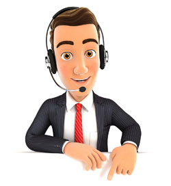 Cartoon customer service man