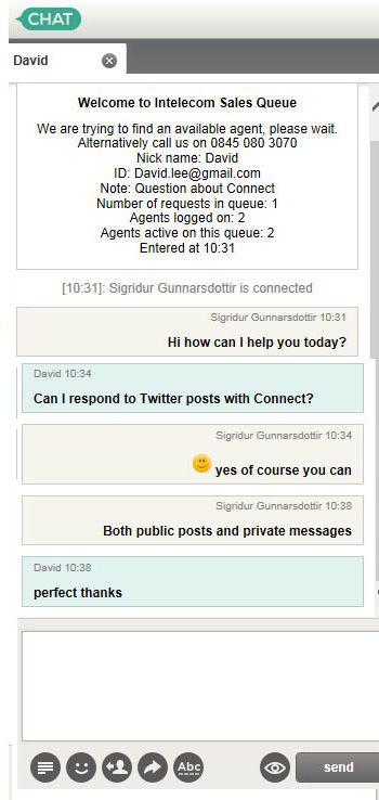 Web chat conversation