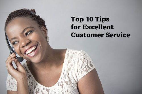 Smiling customer service rep