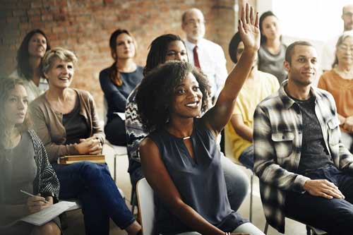 Women attends management training