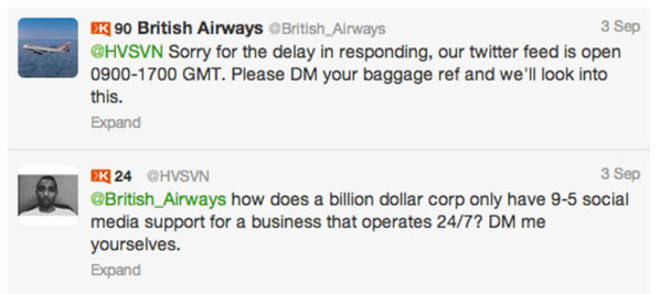 British Airways Tweet