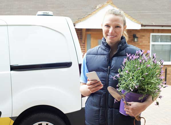 Mobile flower business women