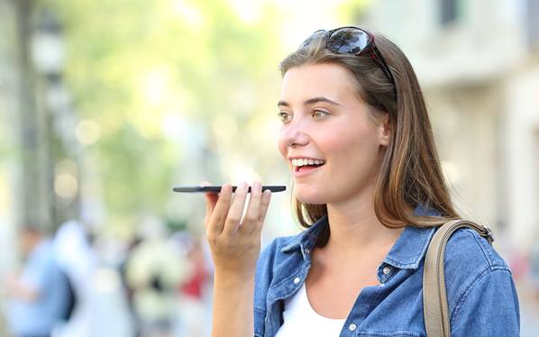 Girl using apps on mobile phone