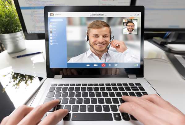 Man Video Conferencing on Zoom