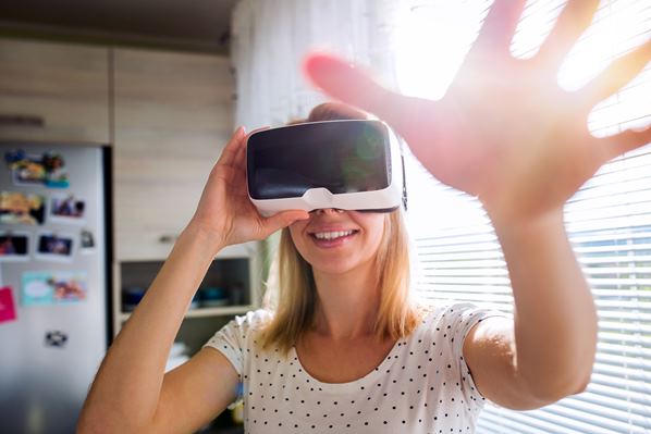Women wearing VR goggles