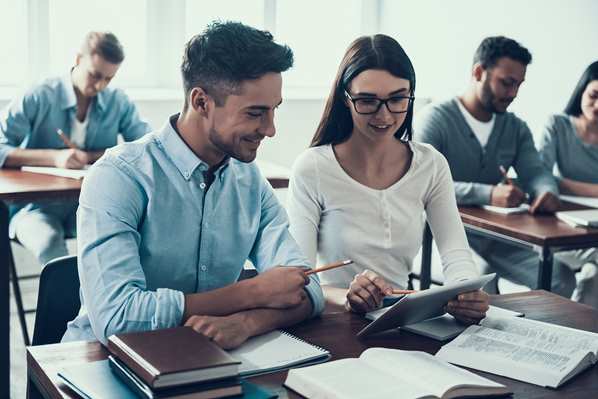 Students writing a research paper