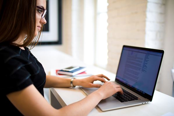 Women working from home office