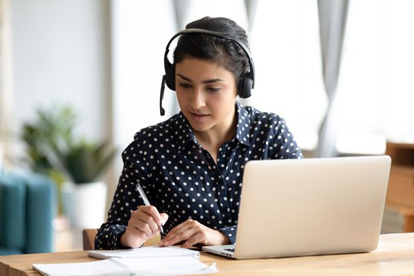 Remote employee working at home