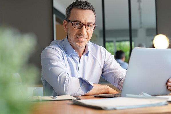 lawyer working on laptop