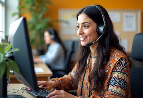 Warm.,kind CSR on a call with a customer