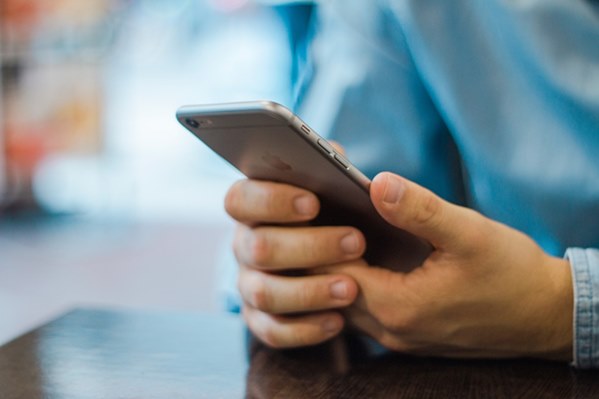 Smartphone in man's hands