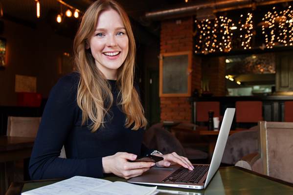 Real Estate Agent working on her laptop