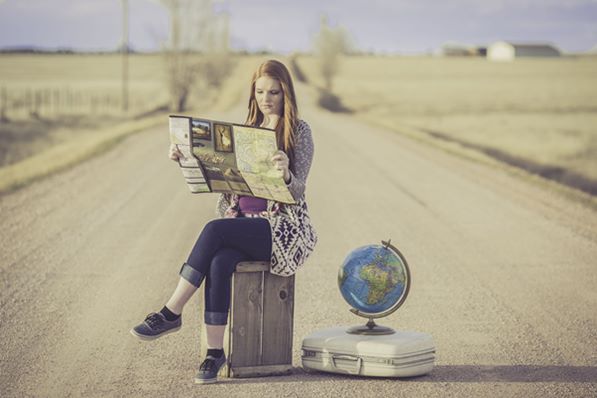 Women reading a map