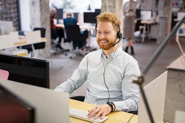 IT Manager with headset