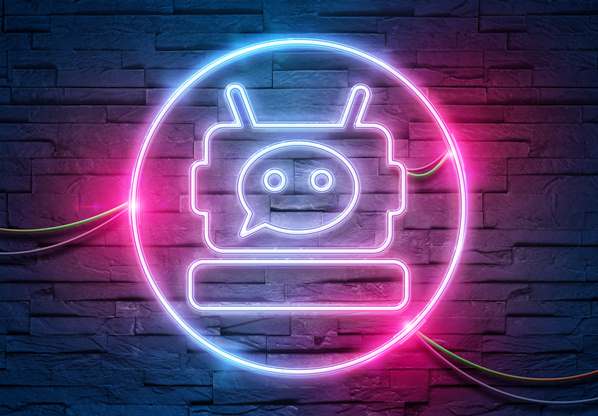 Neon chatbot sign