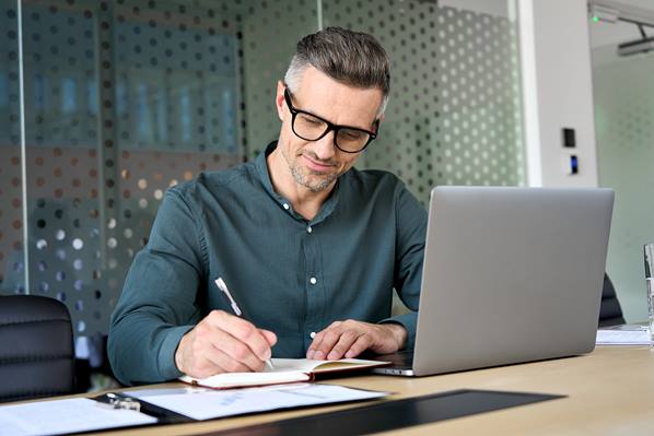 Lawyer working on computer