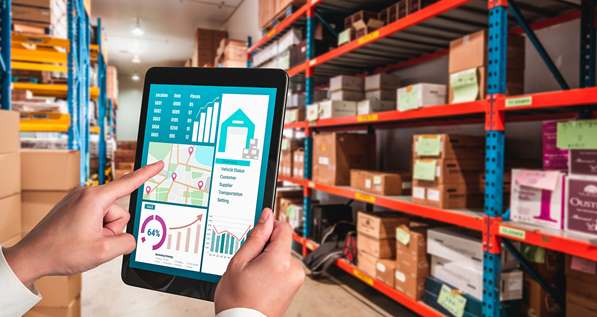 Inventory management analytics on a tablet