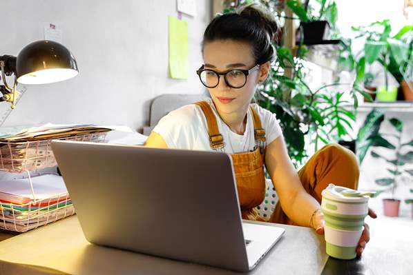 Remote employee working from home