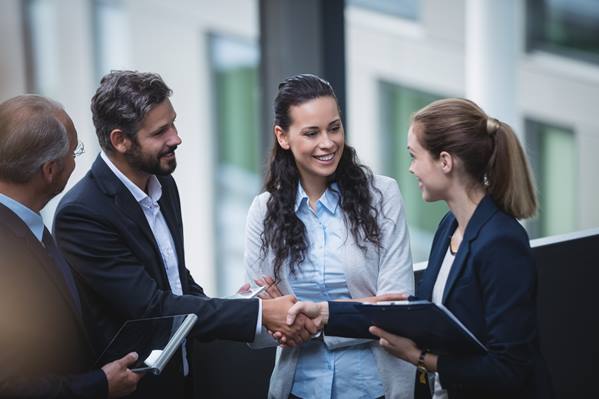 Business people shaking hands