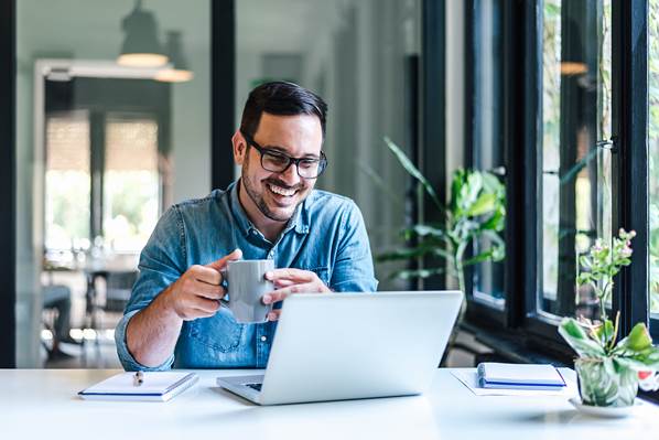 Man looking at laptop