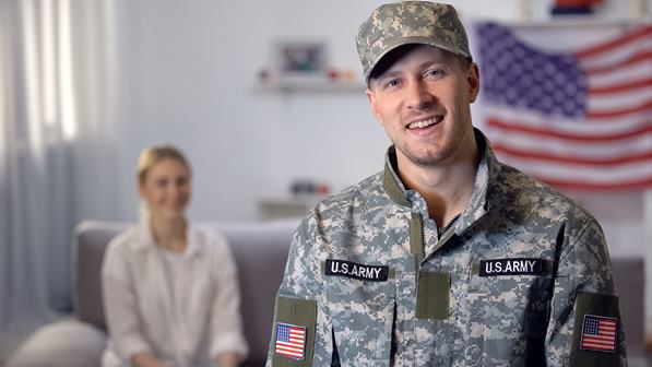 US Army member with his wife 