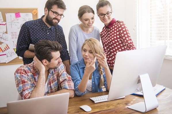 Group of people working together in the office