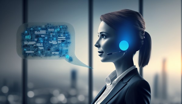 Call center agent using AI to assist customers