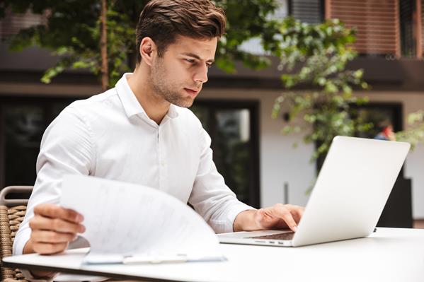 Business person working on their business accounts 