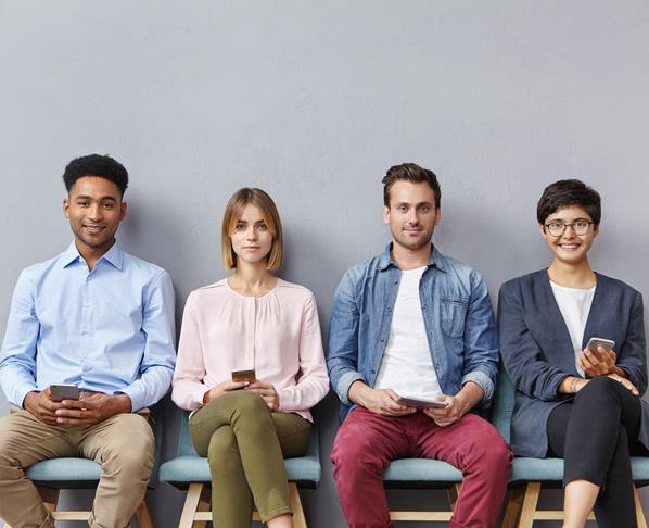 Candidates waiting for a job interview