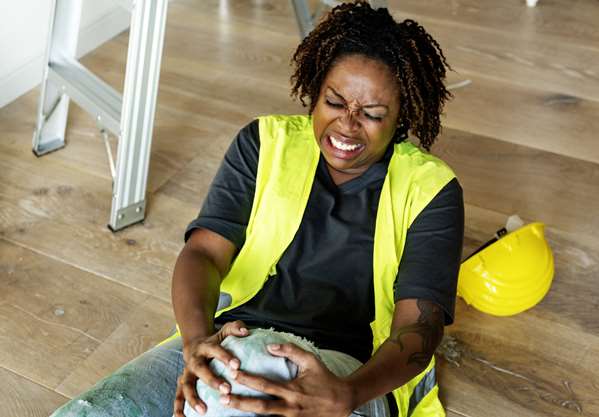 Injured employee at workplace