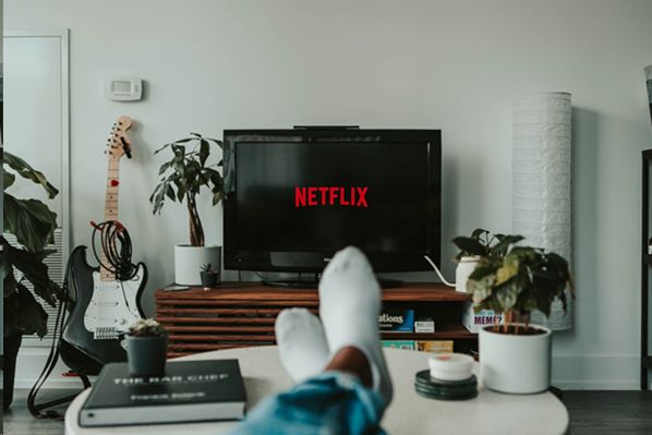 TV viewer using Netflix app
