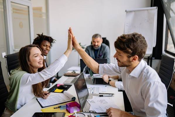 Management meeting high five