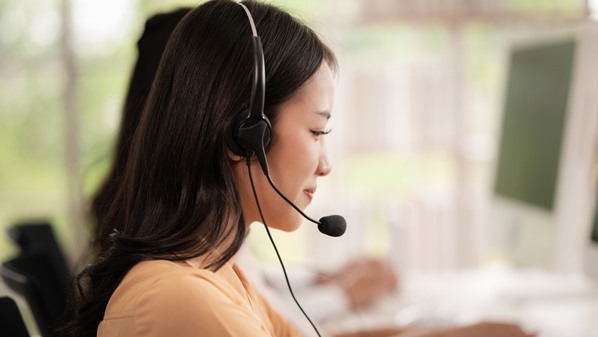 Call center agent working in the Philippines