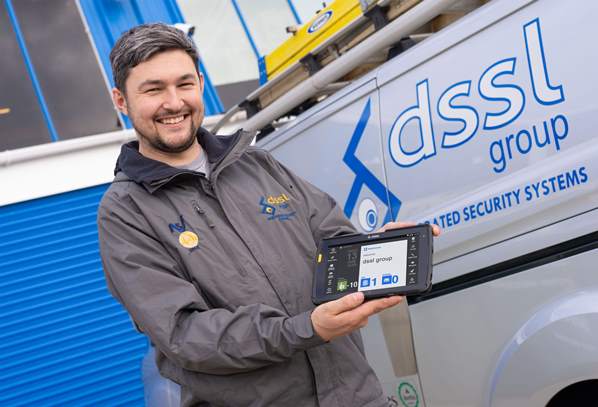 DSSL employee with BigChange Mobile Field Service Management app