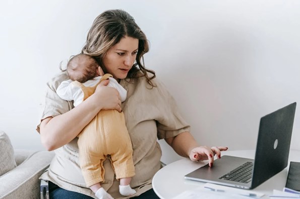 Women working at home