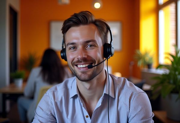 Friendly customer support manager