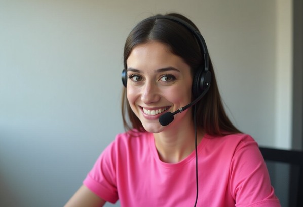 Customer service representative talking to a customer 