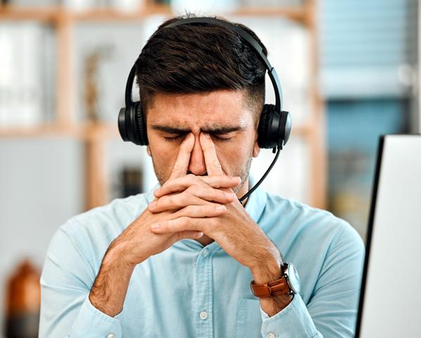 Stressed contact center agent