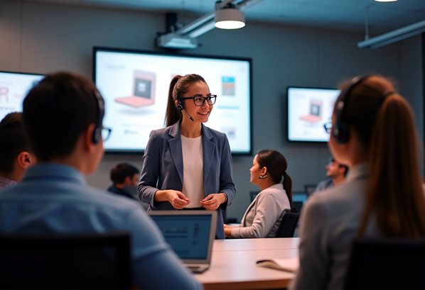 Customer support agents training how to handle angry customers