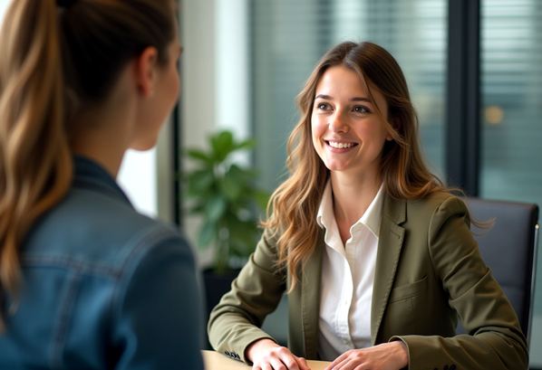 Job applicant at an interview