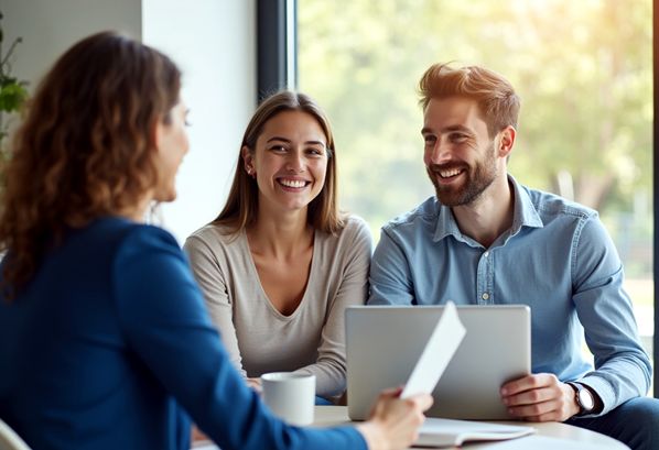 A property manager talking to a couple