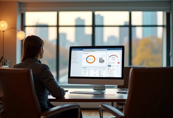 A customer success manager looking at customer data