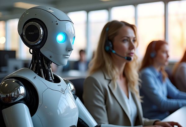 Robot and customer support agents