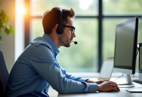 CSR speaking to a customer