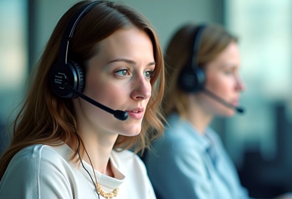 Customer service representatives (CSRs) taking to customers on the phone