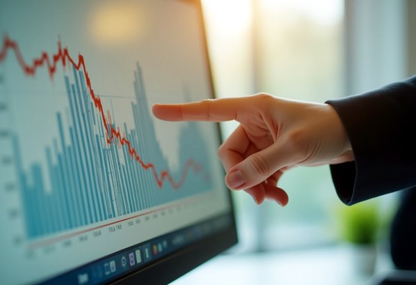 A graph showing a downward trend