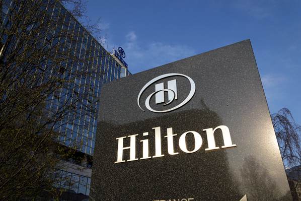 Hilton hotel sign