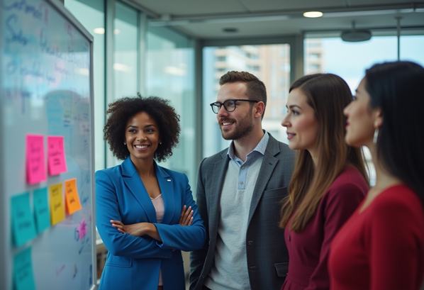 management team planning a service blueprint