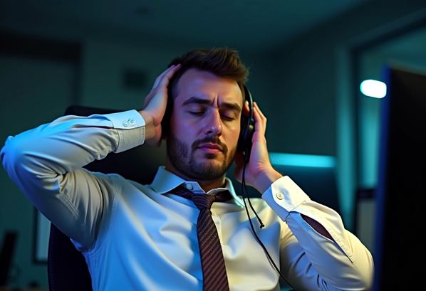 Stressed out customer service representative (CSR)